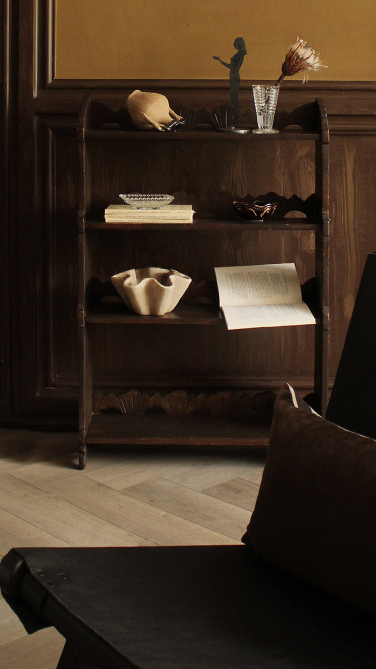 Vintage Carved Wooden Bookcase