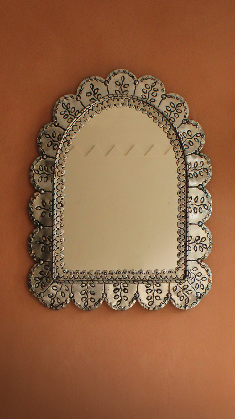Vintage Punched Tin Mexican Mirror