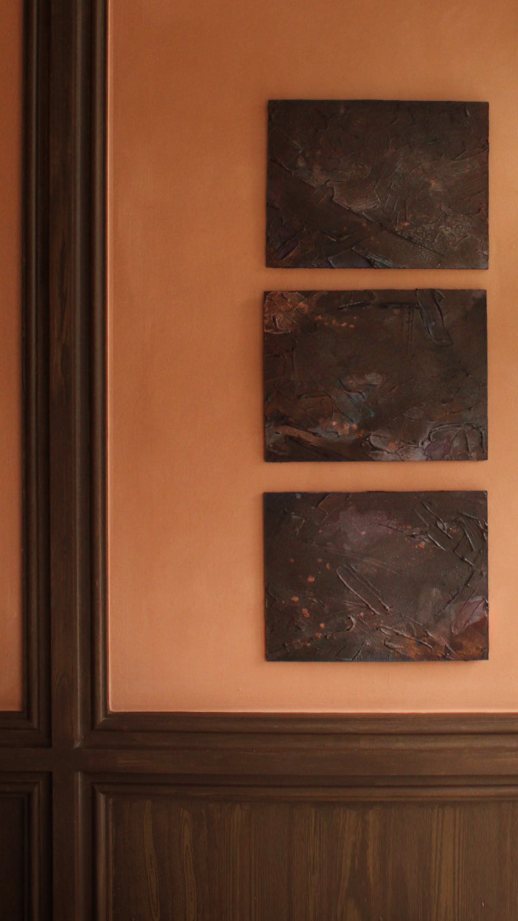 Vintage Textured Abstract on Board