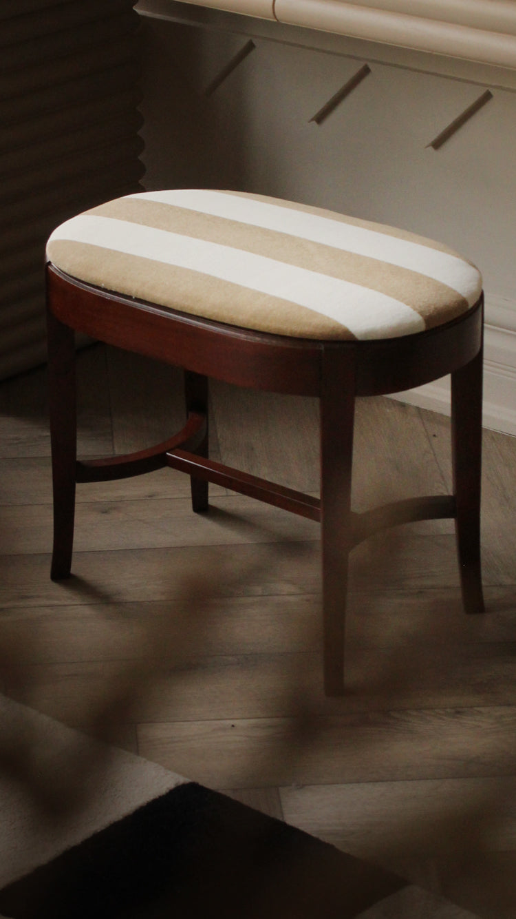 Vintage Striped Oval Stool