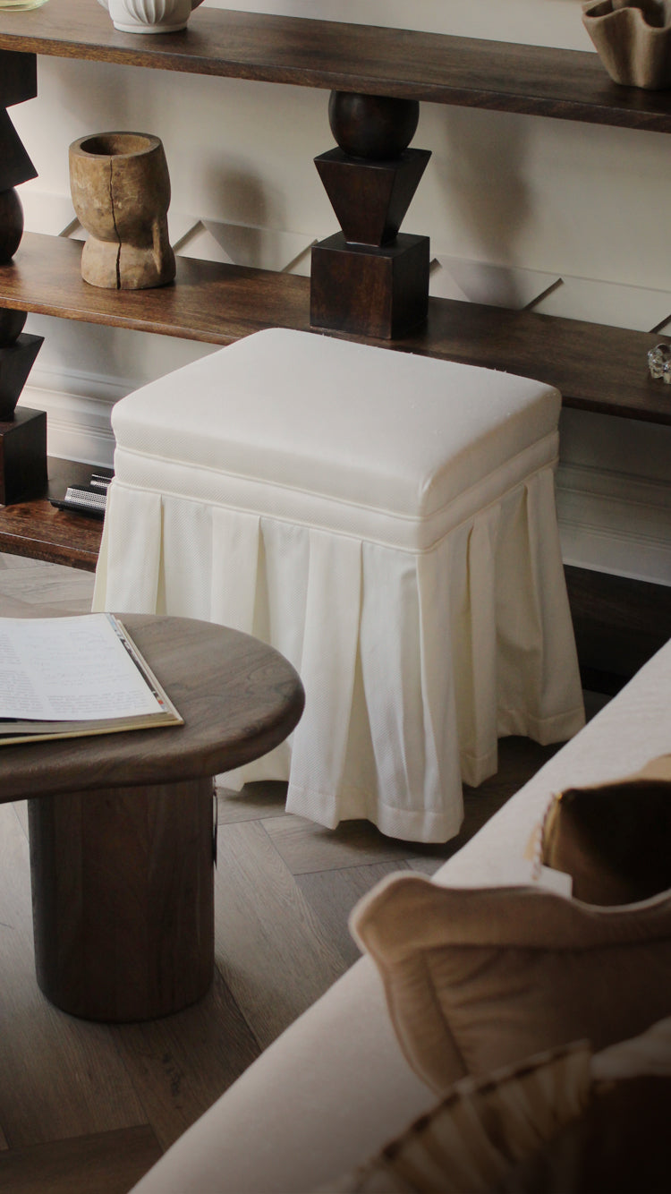 Vintage Skirted Ottoman