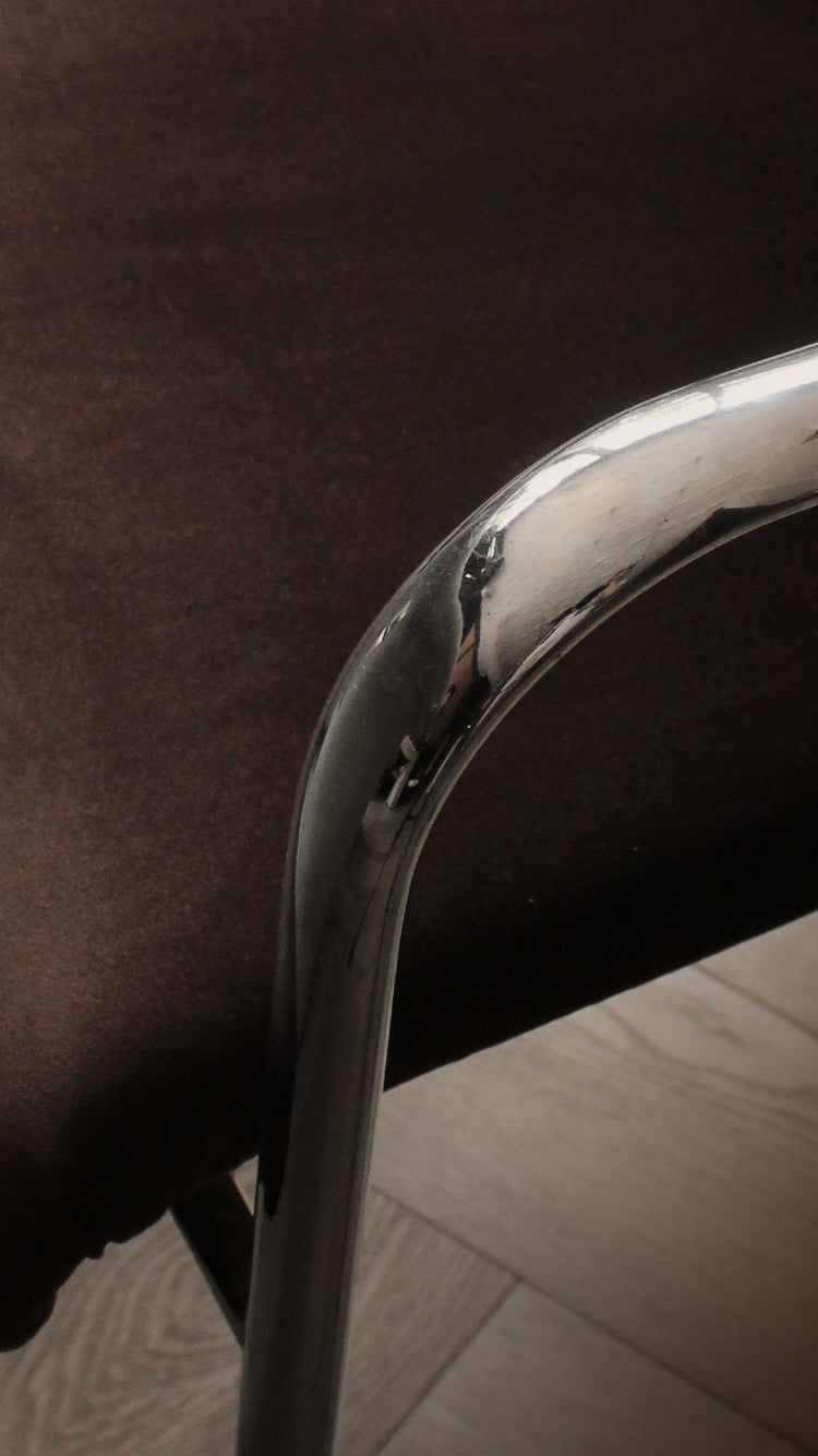 Set of 4 Vintage Brayton Chrome & Velvet Dining Chairs