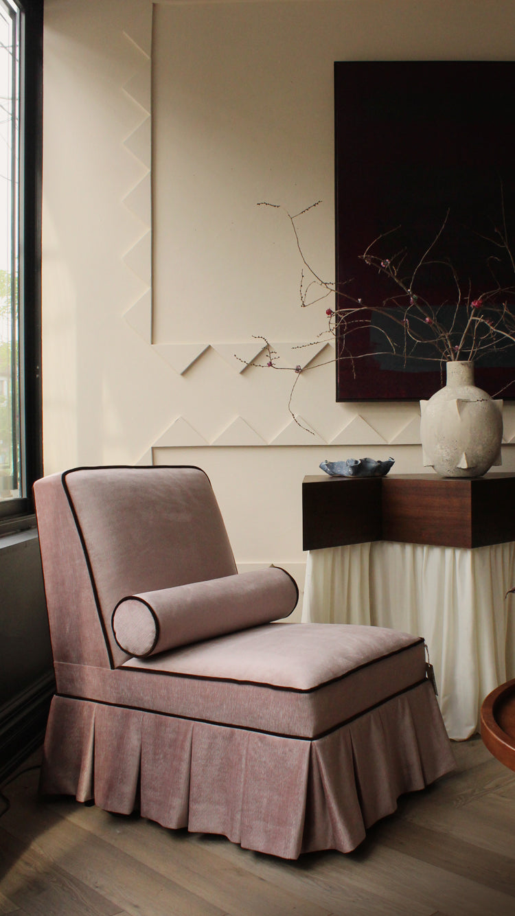 Vintage Skirted Slipper Chair