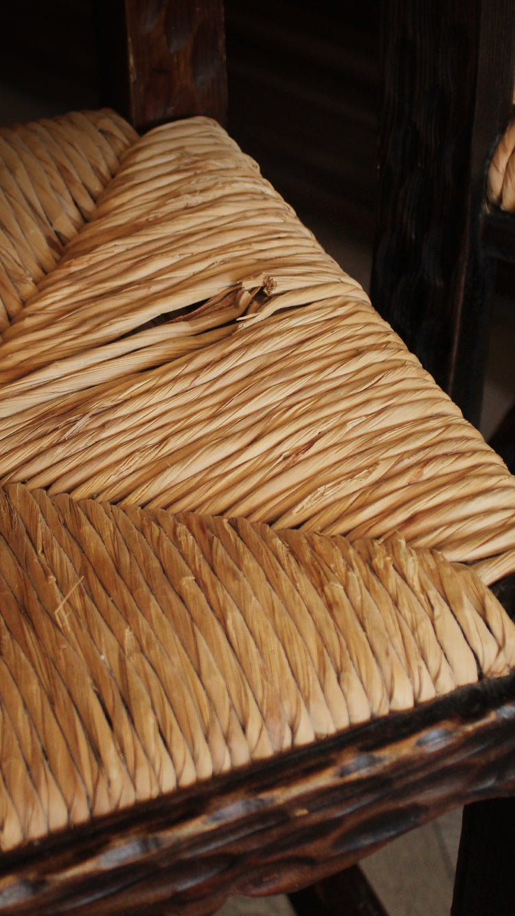 Set of 4 Vintage Woven Dining Chairs