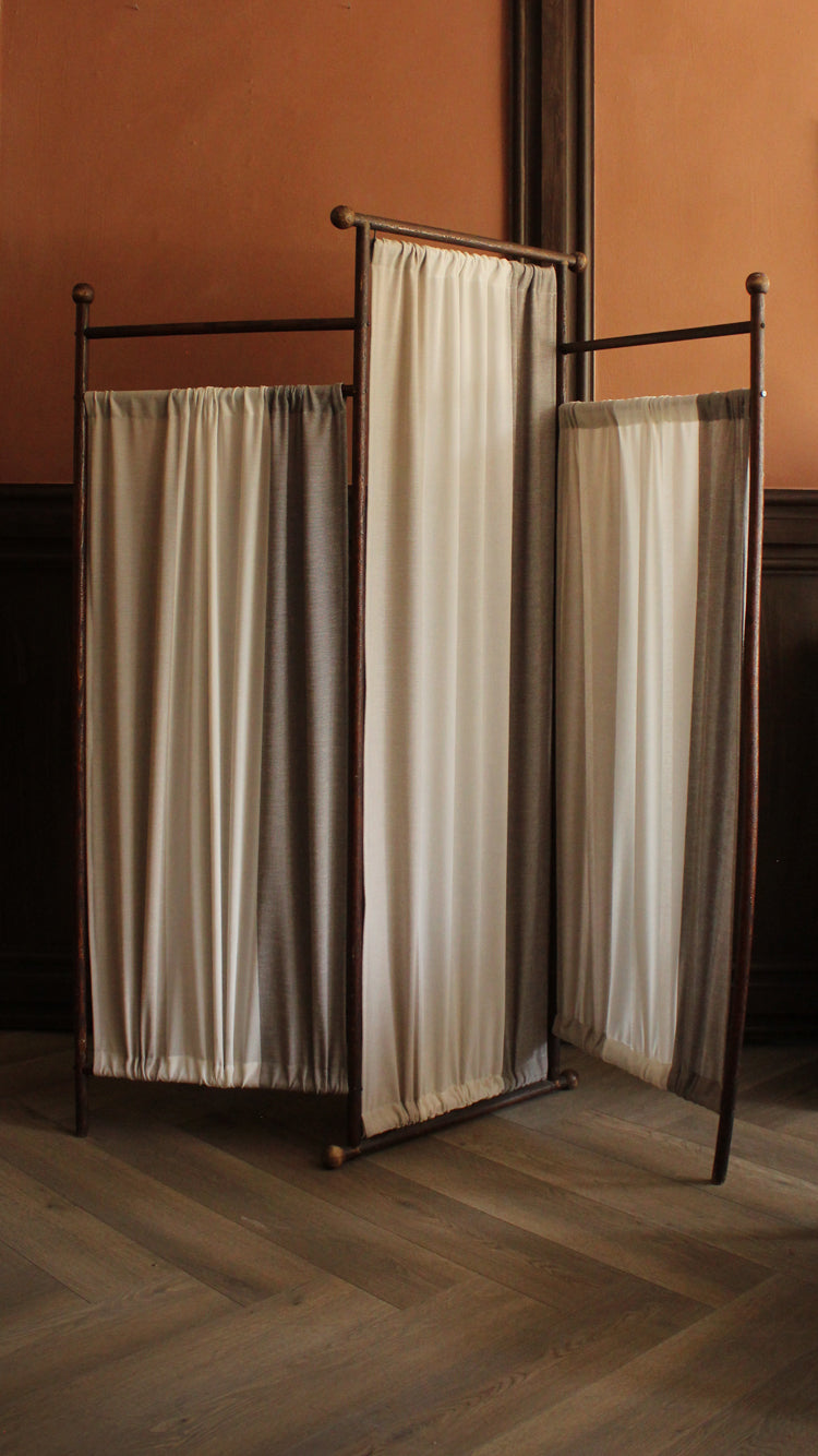 Antique Tri-Panel Folding Screen