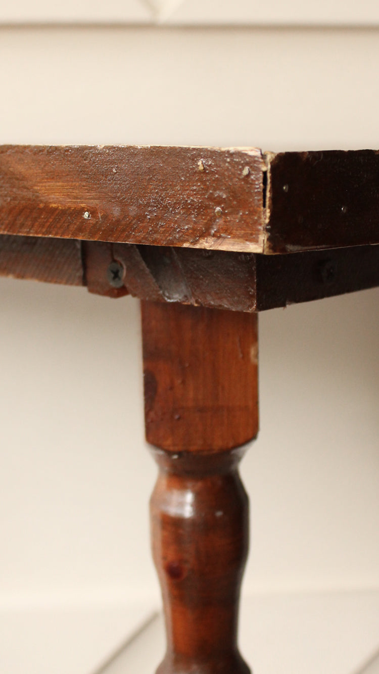 Vintage Distressed Wooden Triangular Console
