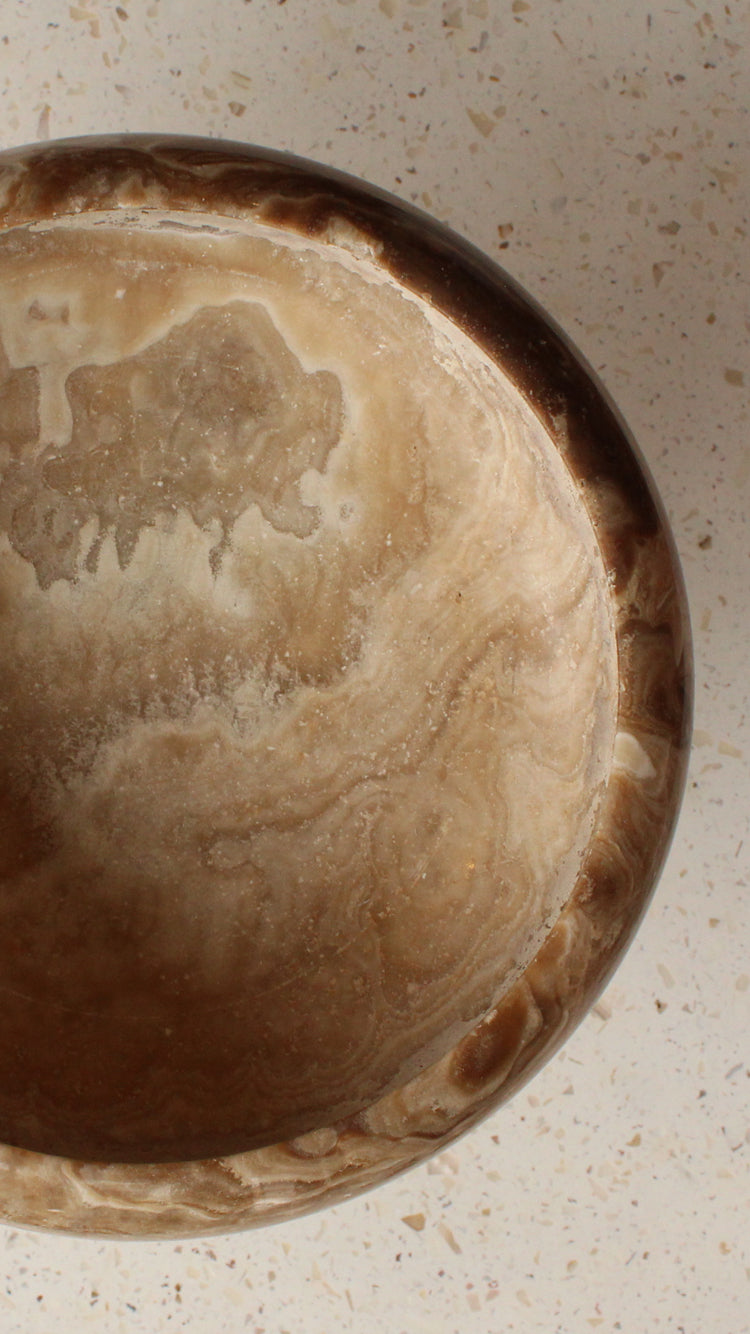 Vintage Onyx Pedestal Bowl