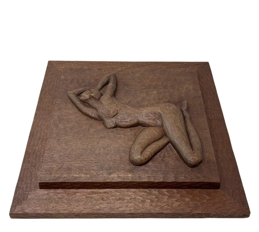 Vintage Carved Wooden Nude Wall Hanging