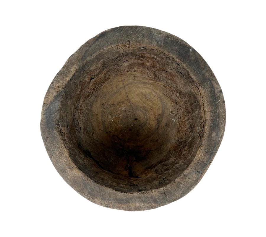 Vintage Carved Wooden Vessel