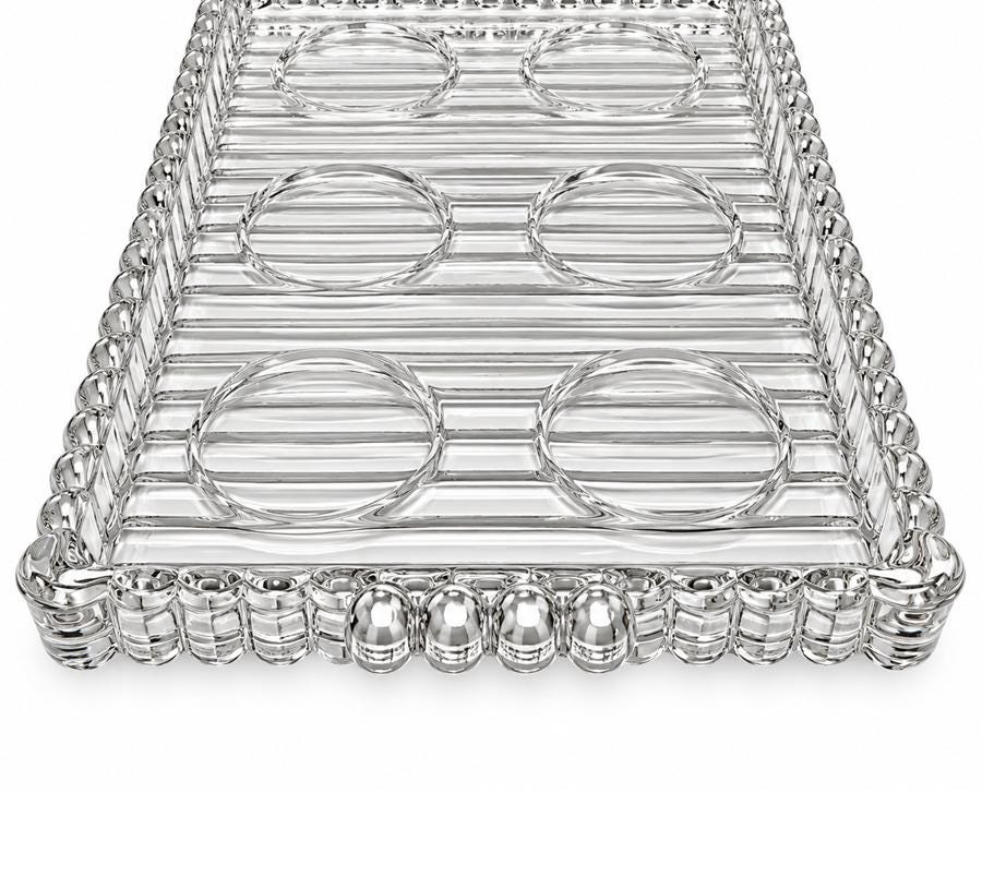 Vintage Handled Pressed Glass Tray