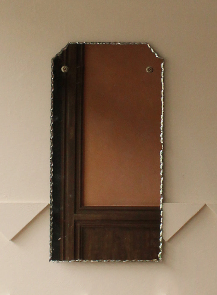 Antique Mirror With Floral Rosettes