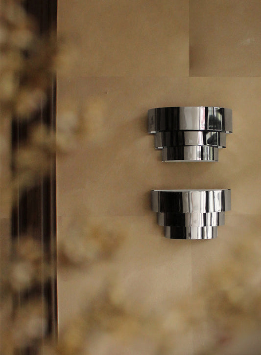 Vintage Deco Revival Chrome Wall Sconces