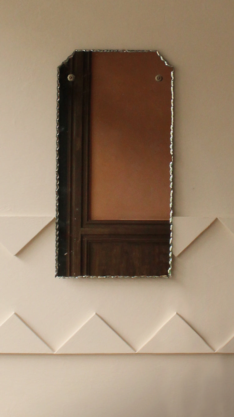 Antique Mirror With Floral Rosettes
