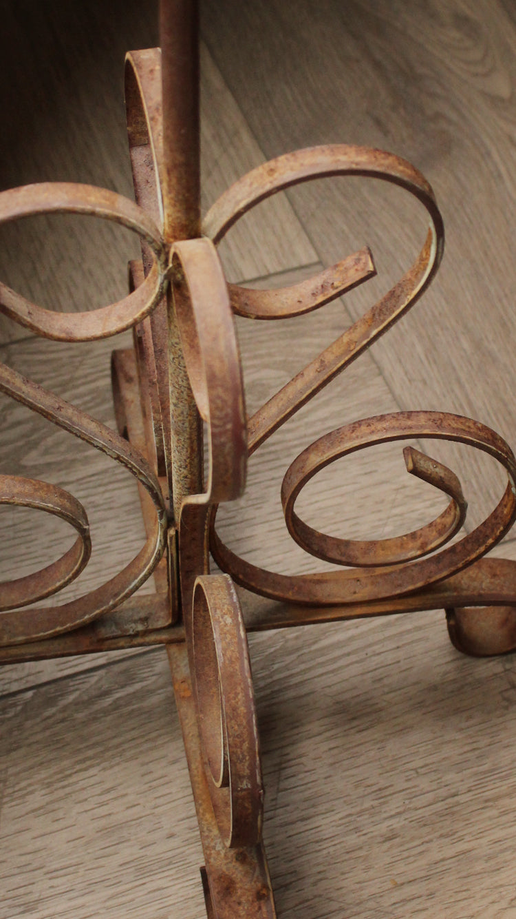 Vintage Wrought Iron Distressed Drink Table