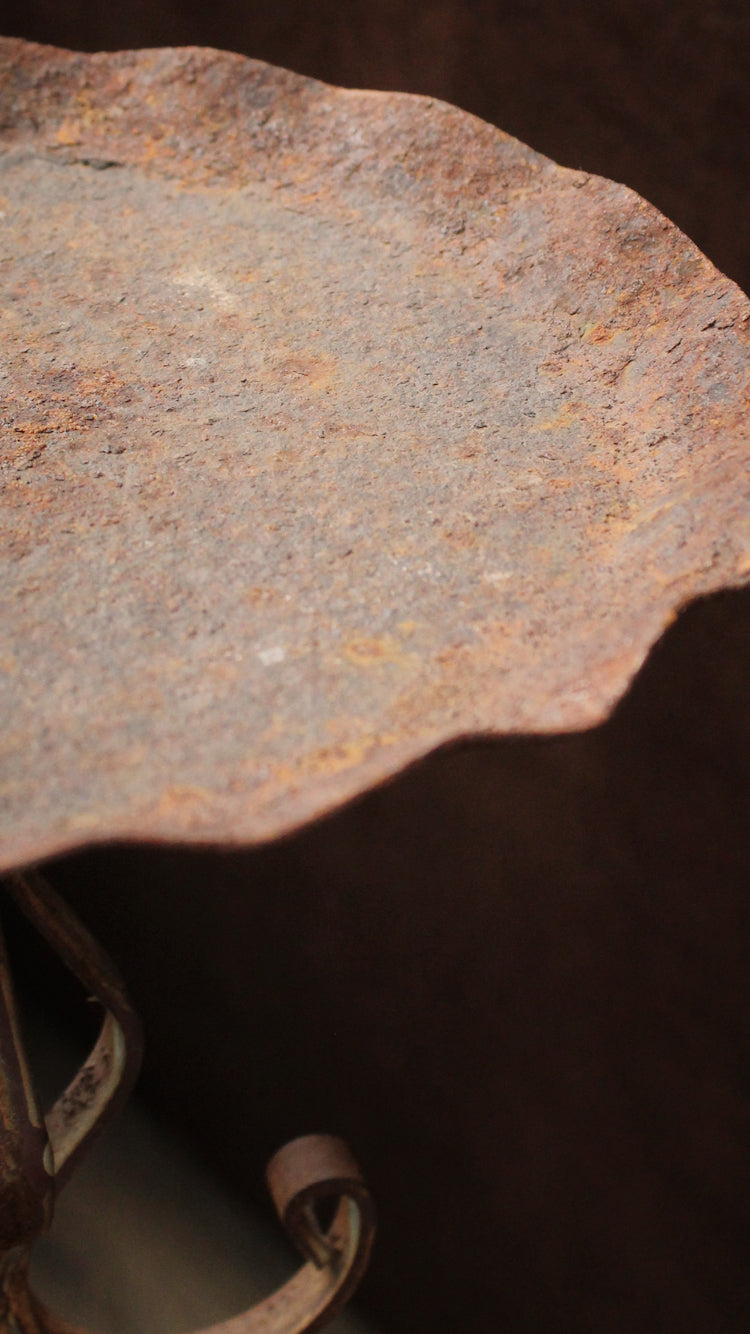 Vintage Wrought Iron Distressed Drink Table