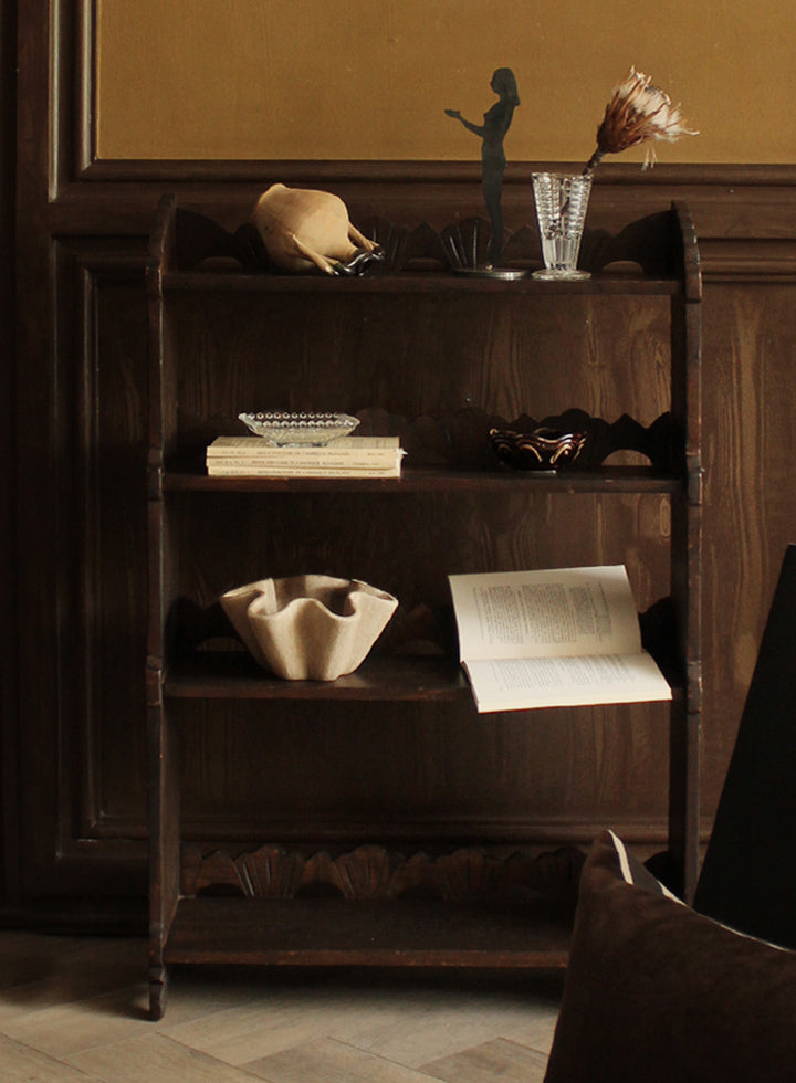 Vintage Carved Wooden Bookcase