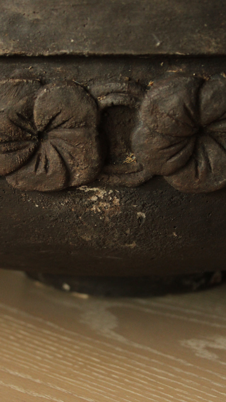 Vintage Large Distressed Cast Stone Bowl