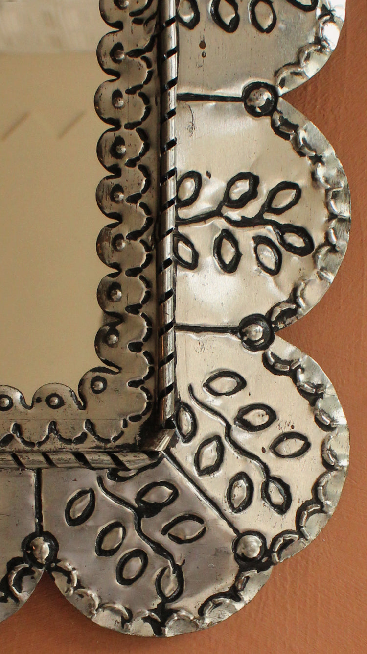 Vintage Punched Tin Mexican Mirror