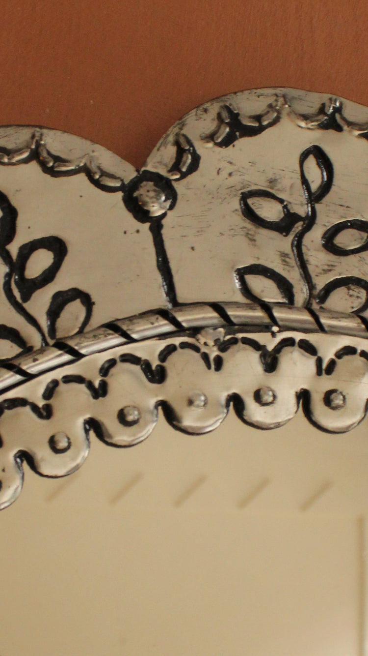 Vintage Punched Tin Mexican Mirror