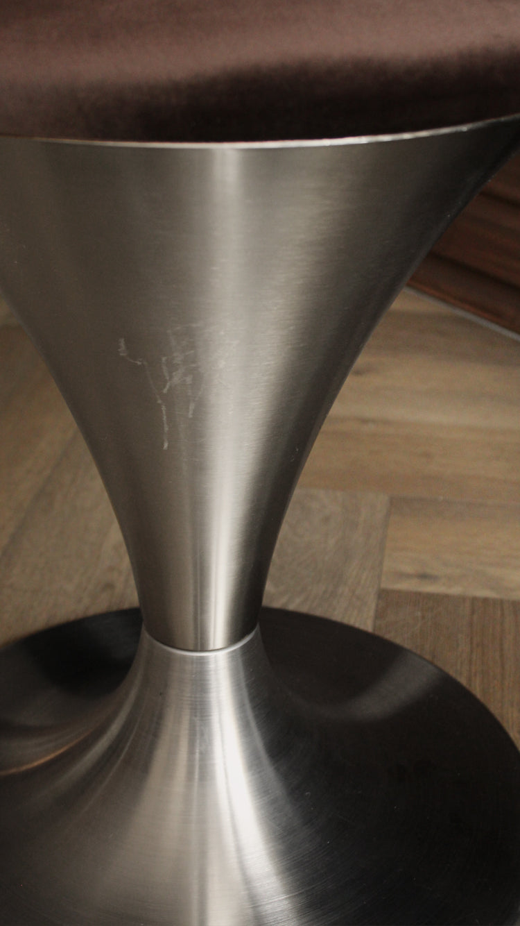 Vintage Atomic Metal & Velvet Stool