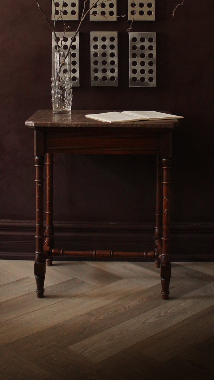 Vintage Marble-Topped Accent Table