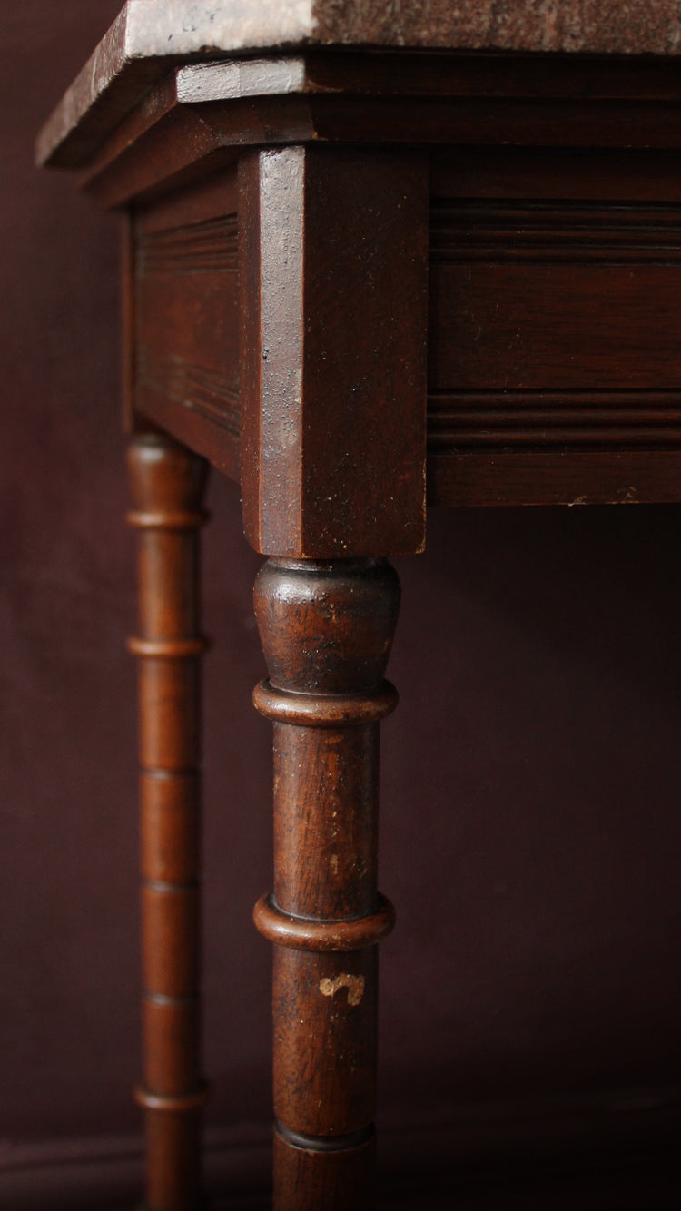 Vintage Marble-Topped Accent Table