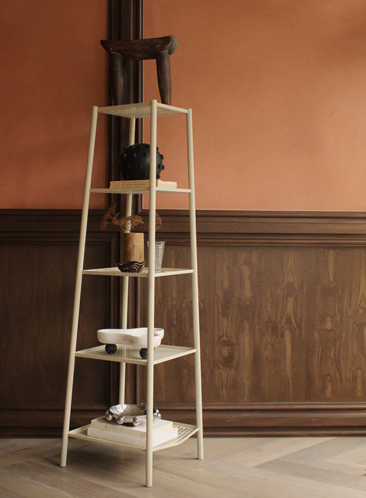 Vintage Industrial Perforated Metal Shelf