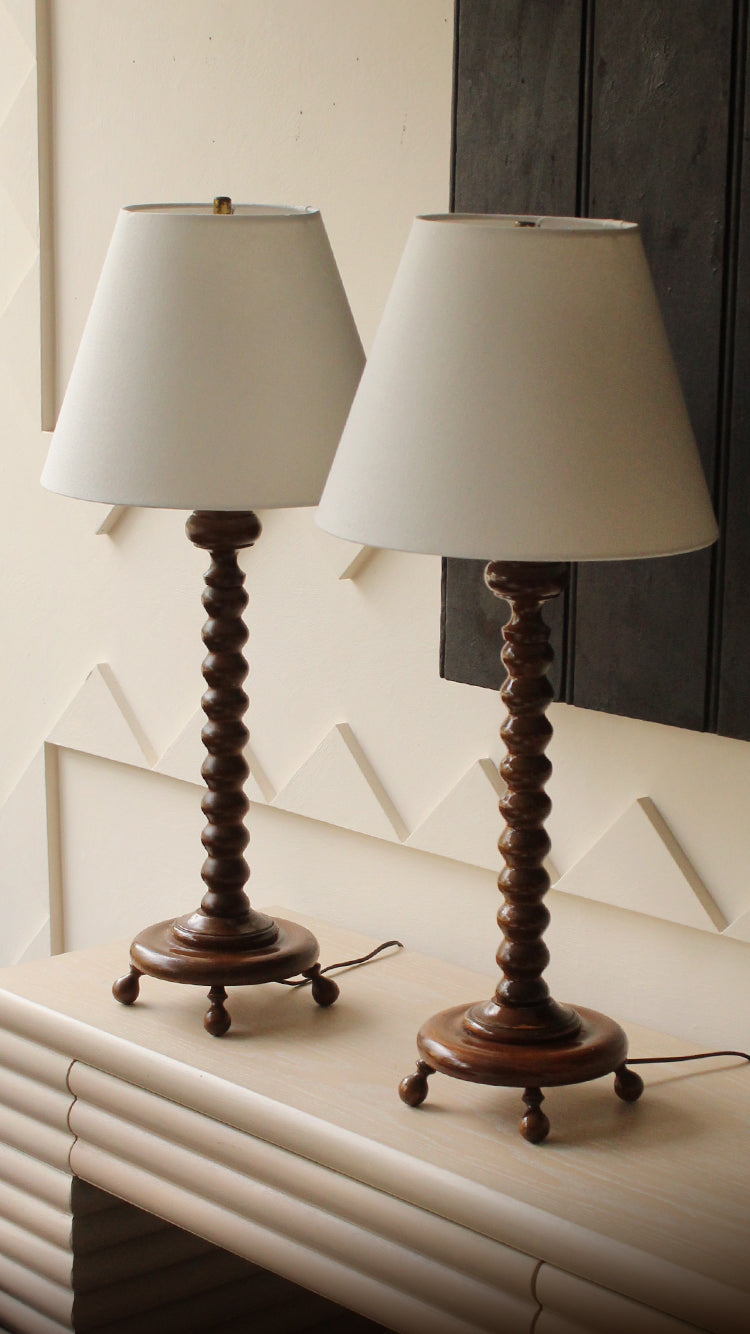 Pair of Folk Art Table Lamps