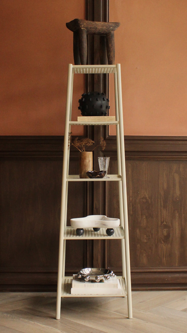 Vintage Industrial Perforated Metal Shelf