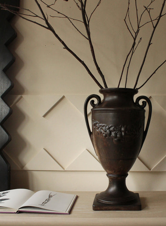 Vintage Painted Ceramic Urn