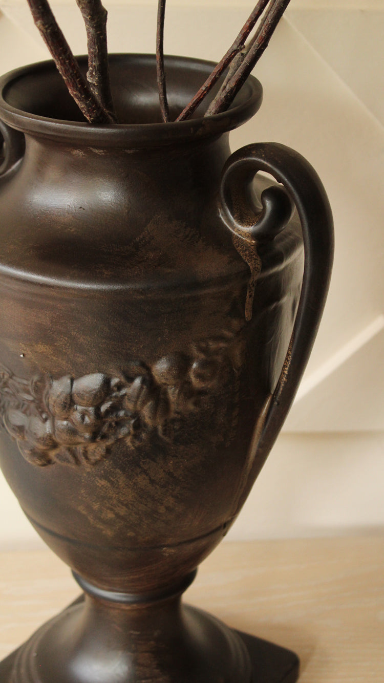 Vintage Painted Ceramic Urn