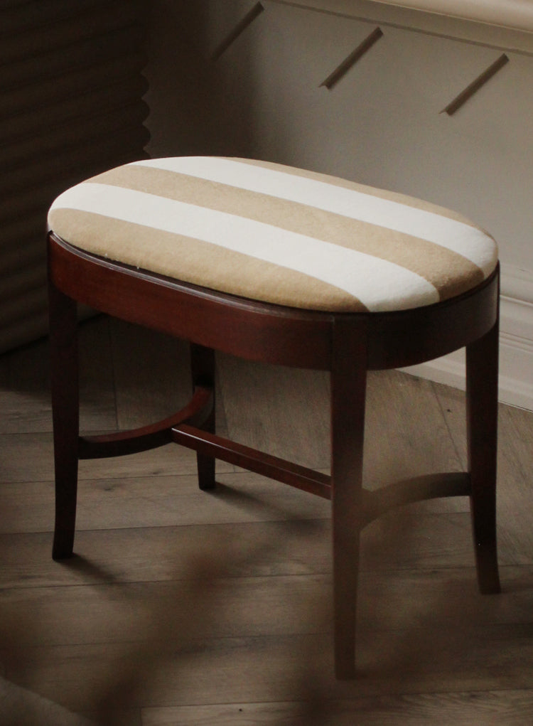 Vintage Striped Oval Stool