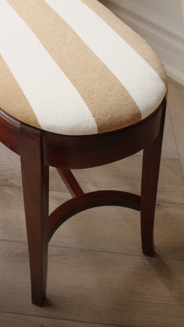 Vintage Striped Oval Stool