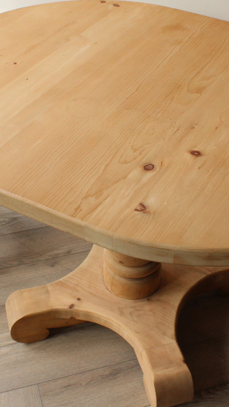 Vintage Raw Wood Oval Table