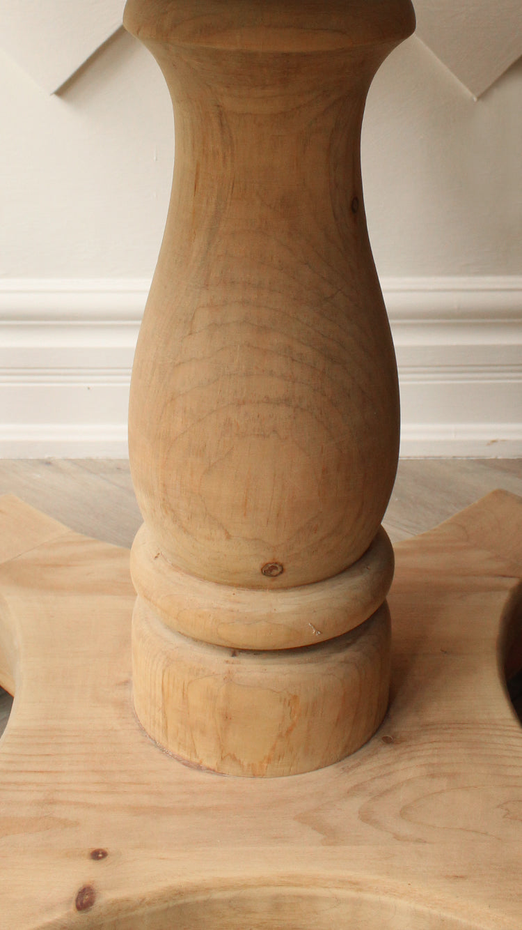 Vintage Raw Wood Oval Table