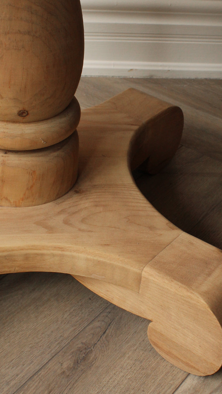 Vintage Raw Wood Oval Table