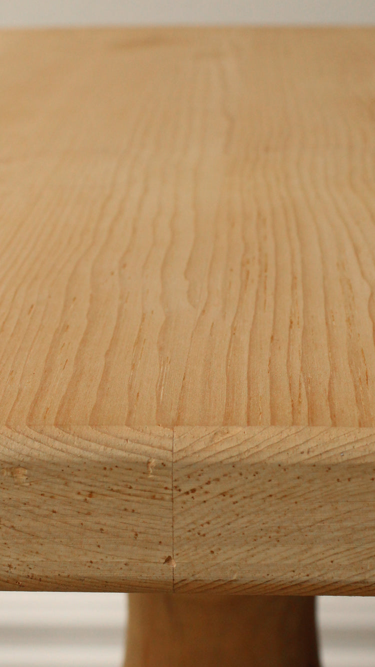 Vintage Raw Wood Oval Table