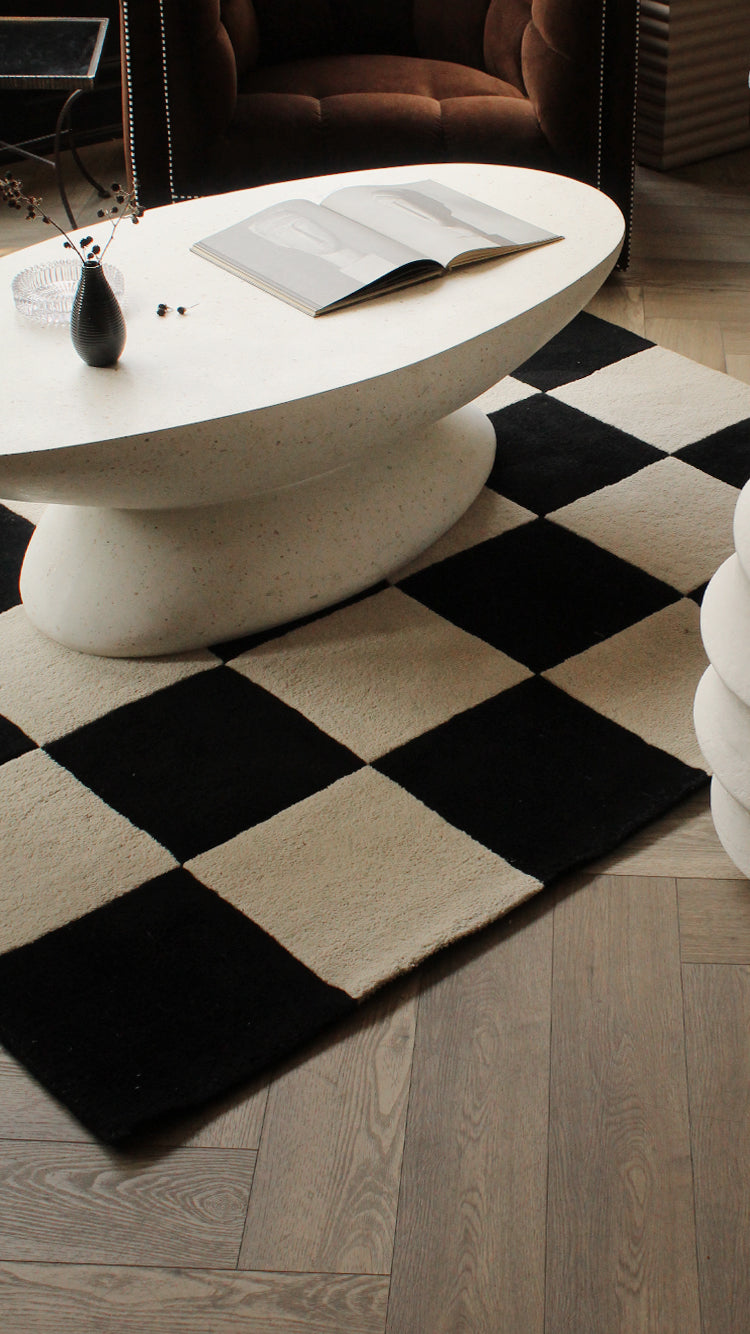 Hand Tufted Checkered Area Rug