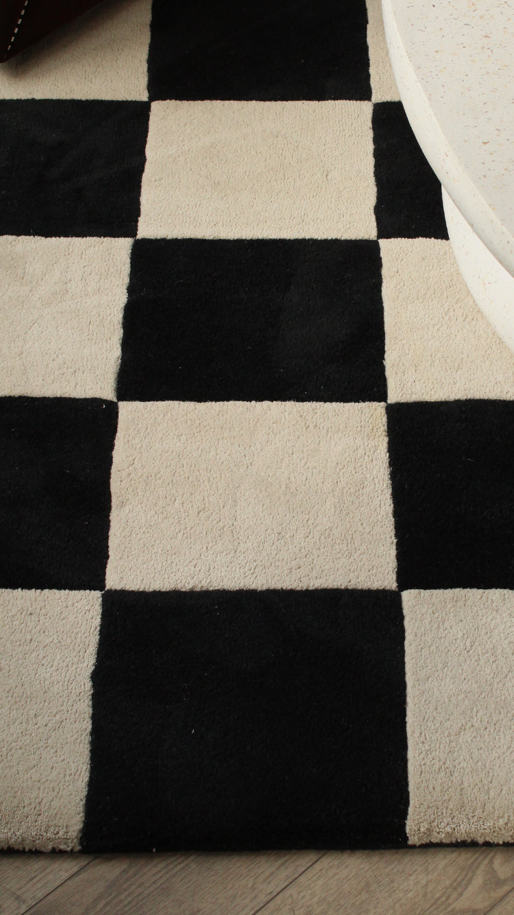 Hand Tufted Checkered Area Rug