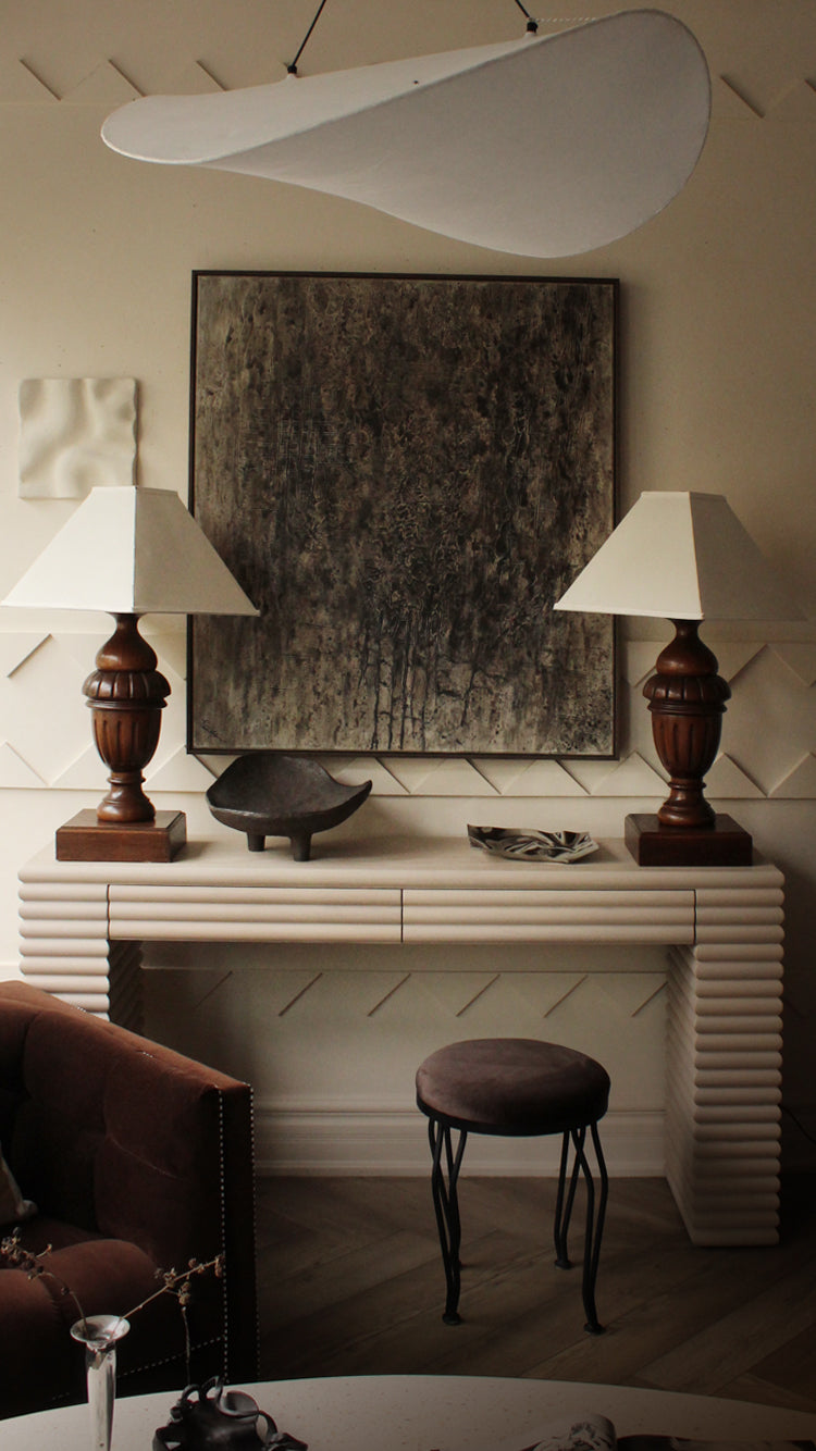 Pair of Vintage Wooden Urn Table Lamps