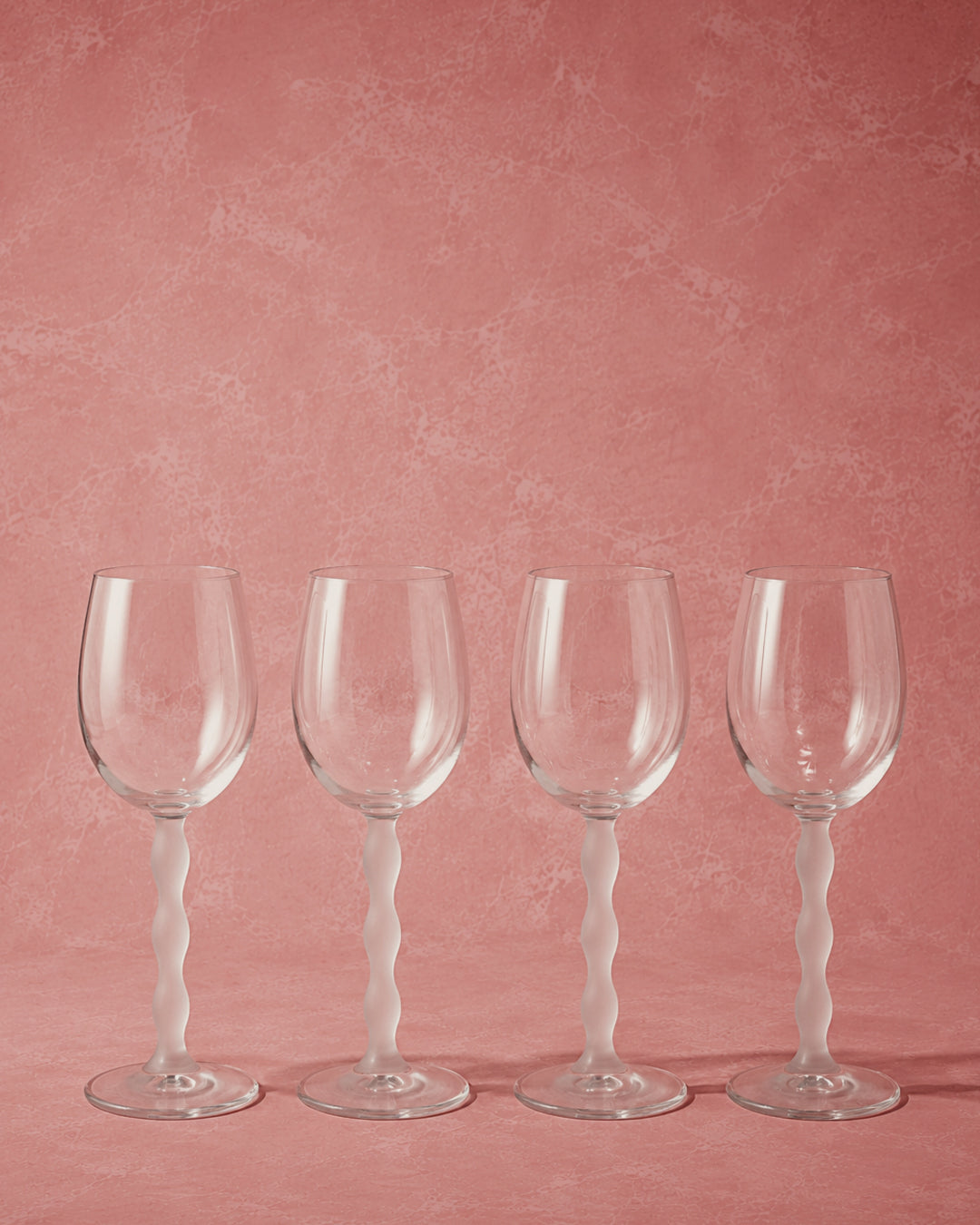 Set of 4 Vintage Mikasa Sofia Frost Crystal Wine Glasses