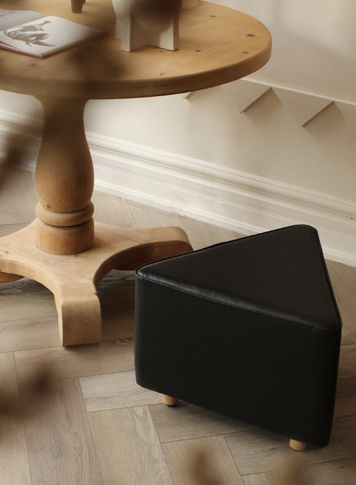 Vintage Triangular Vinyl Ottoman