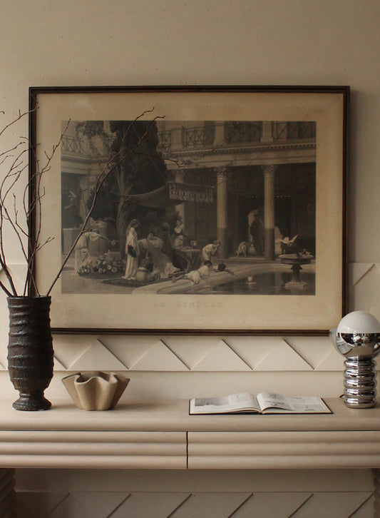 Distressed Vintage 'Le Gynécée' Framed Print by Gustave Boulanger
