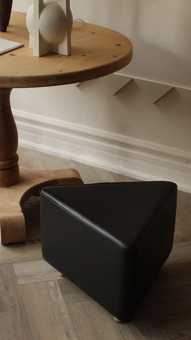 Vintage Triangular Vinyl Ottoman