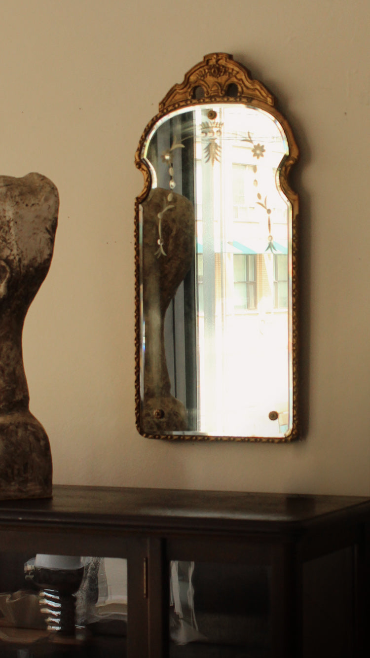 Antique Italian Wooden Frame Mirror
