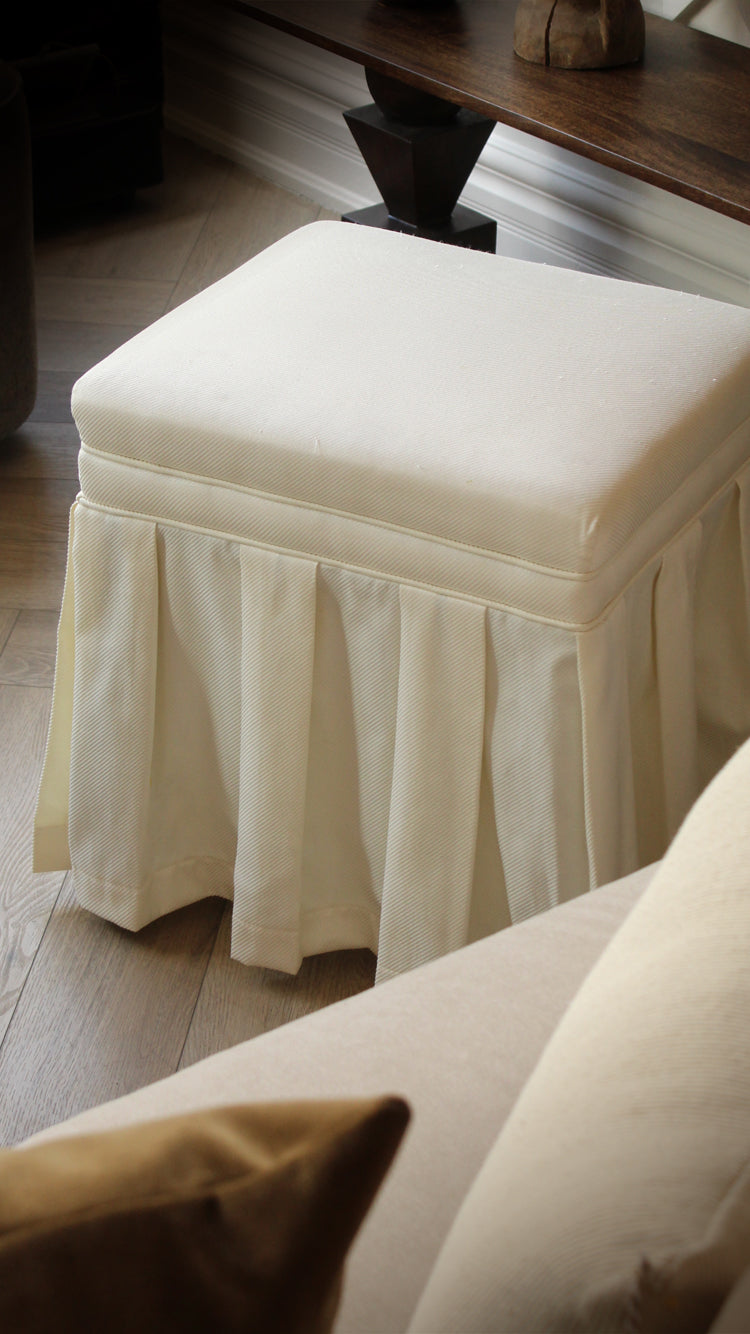 Vintage Skirted Ottoman