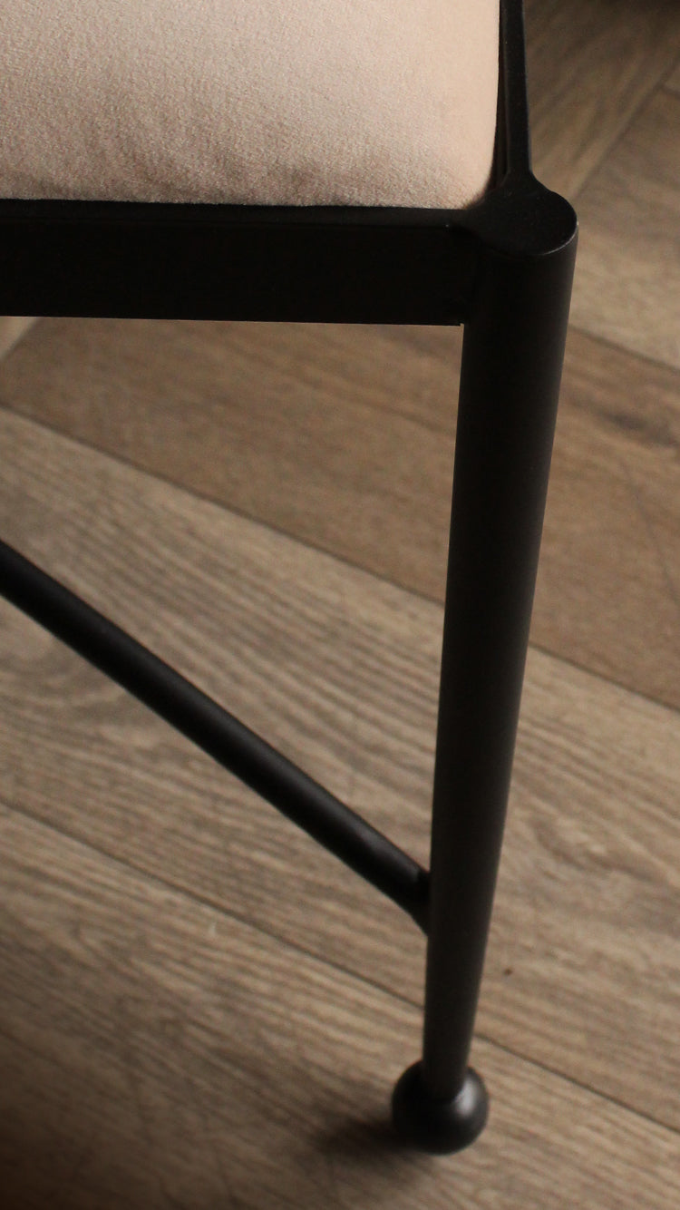 Ball Footed Velvet Bench