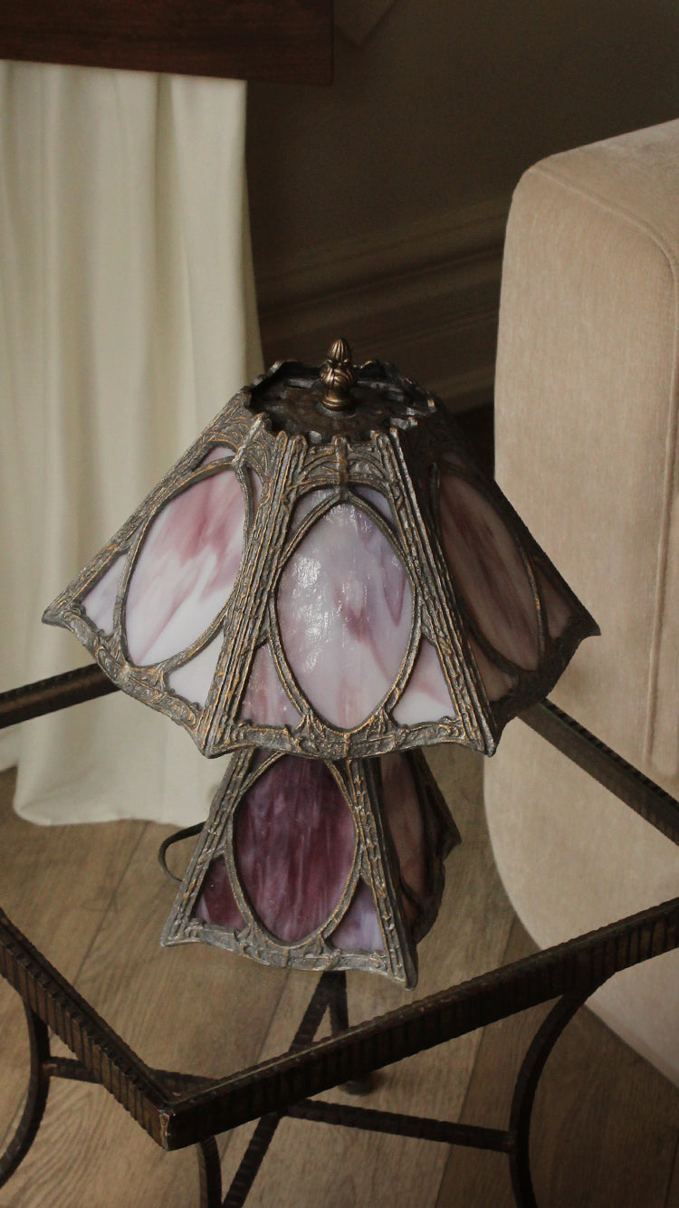 Vintage Art Glass Table Lamp