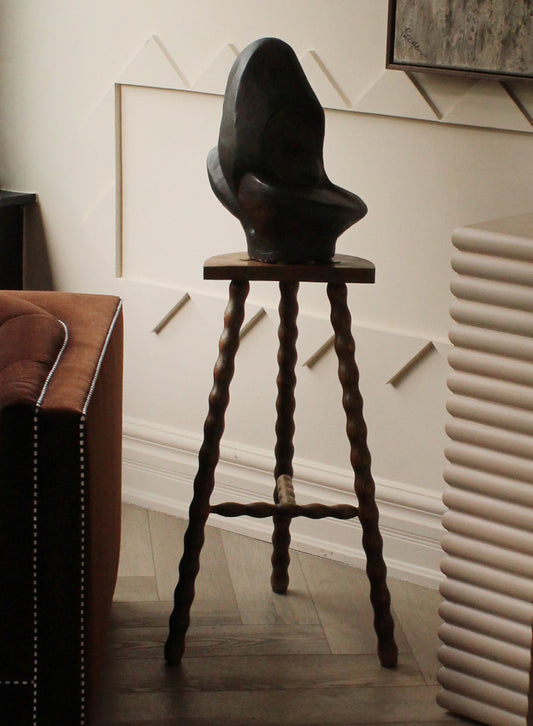 Vintage Bobbin Tripod Stool From France