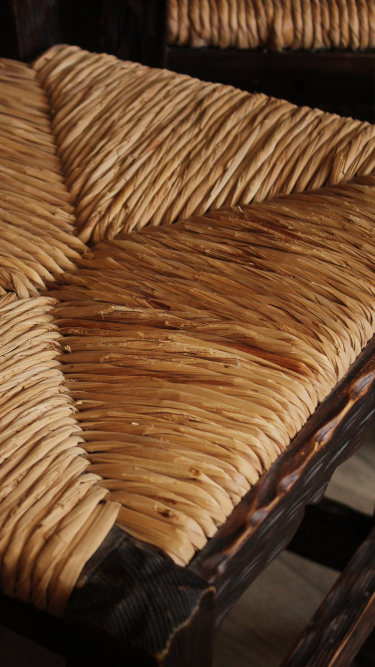 Set of 4 Vintage Woven Dining Chairs